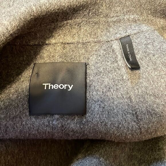 Theory Clairene Double Face Wool Cashmere Jacket Grey - Picture 6 of 10